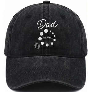 Dad Loading 2026 Washed Cotton Baseball Cap Future Dad Announcement TS12 Print Your Wear