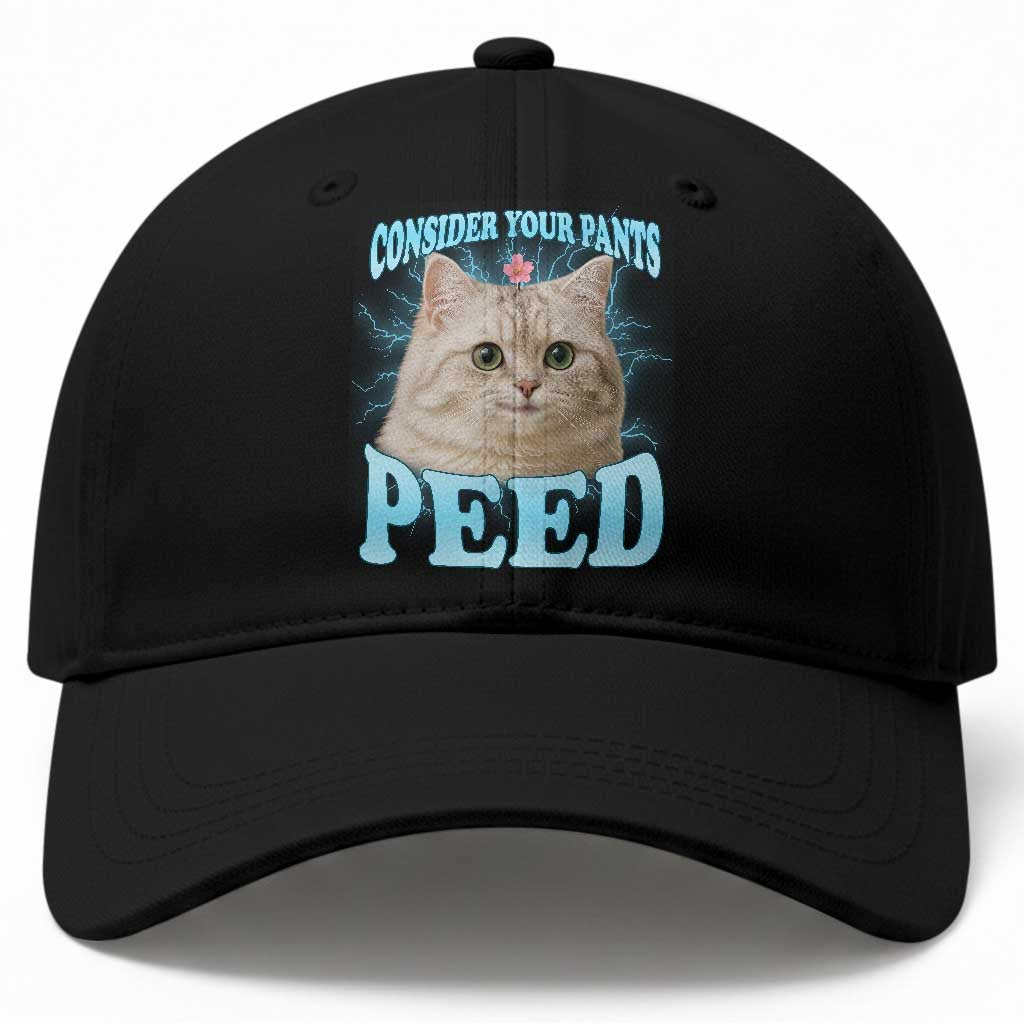 Funny Cat Baseball Cap Consider Your Pants Peed Meme Saying TS12 Print Your Wear