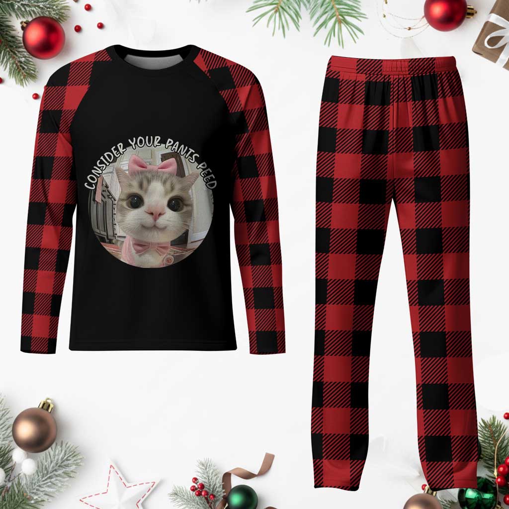 Consider Your Pants Peed Plaid Pajama Set Funny Cat Meme Saying TS12 Buffalo Plaid Print Your Wear