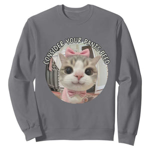 Consider Your Pants Peed Sweatshirt Funny Cat Meme Saying TS12 Charcoal Print Your Wear