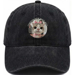 Consider Your Pants Peed Washed Cotton Baseball Cap Funny Cat Meme Saying TS12 Print Your Wear