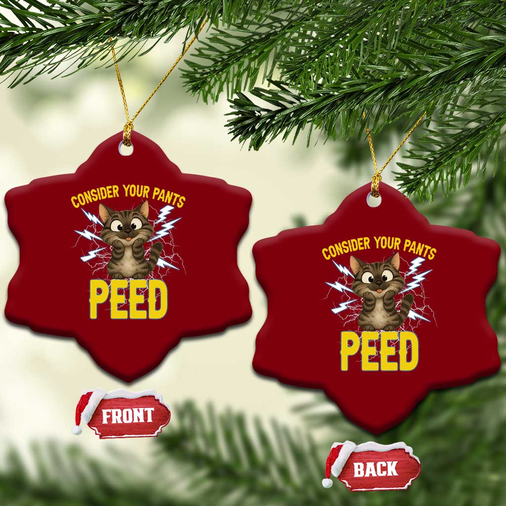 Funny Cat Lover Ceramic Ornament Consider Your Pants Peed Quote TS12 Print Your Wear