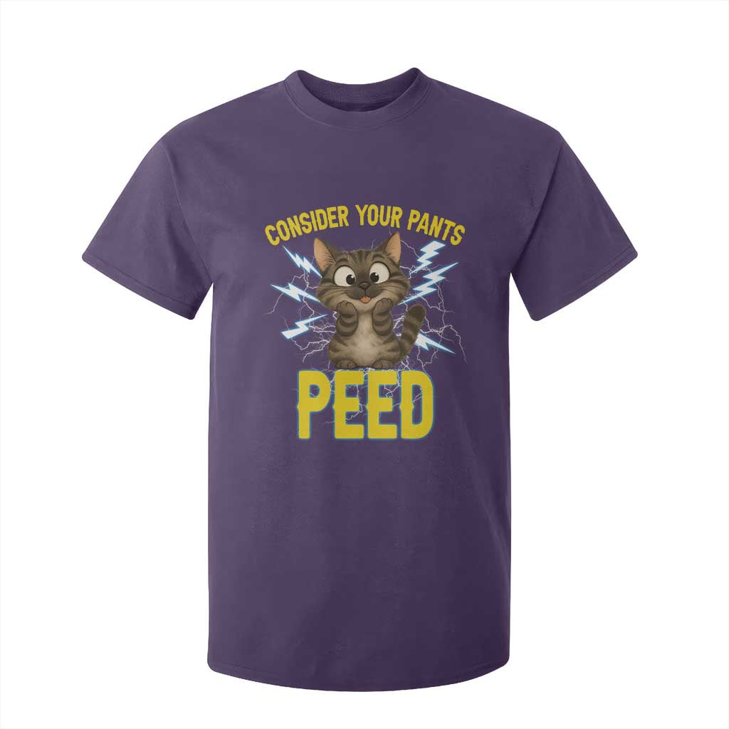 Funny Cat Lover T Shirt For Kid Consider Your Pants Peed Quote TS12 Purple Print Your Wear