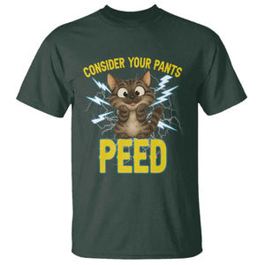 Funny Cat Lover T Shirt Consider Your Pants Peed Quote TS12 Dark Forest Green Print Your Wear