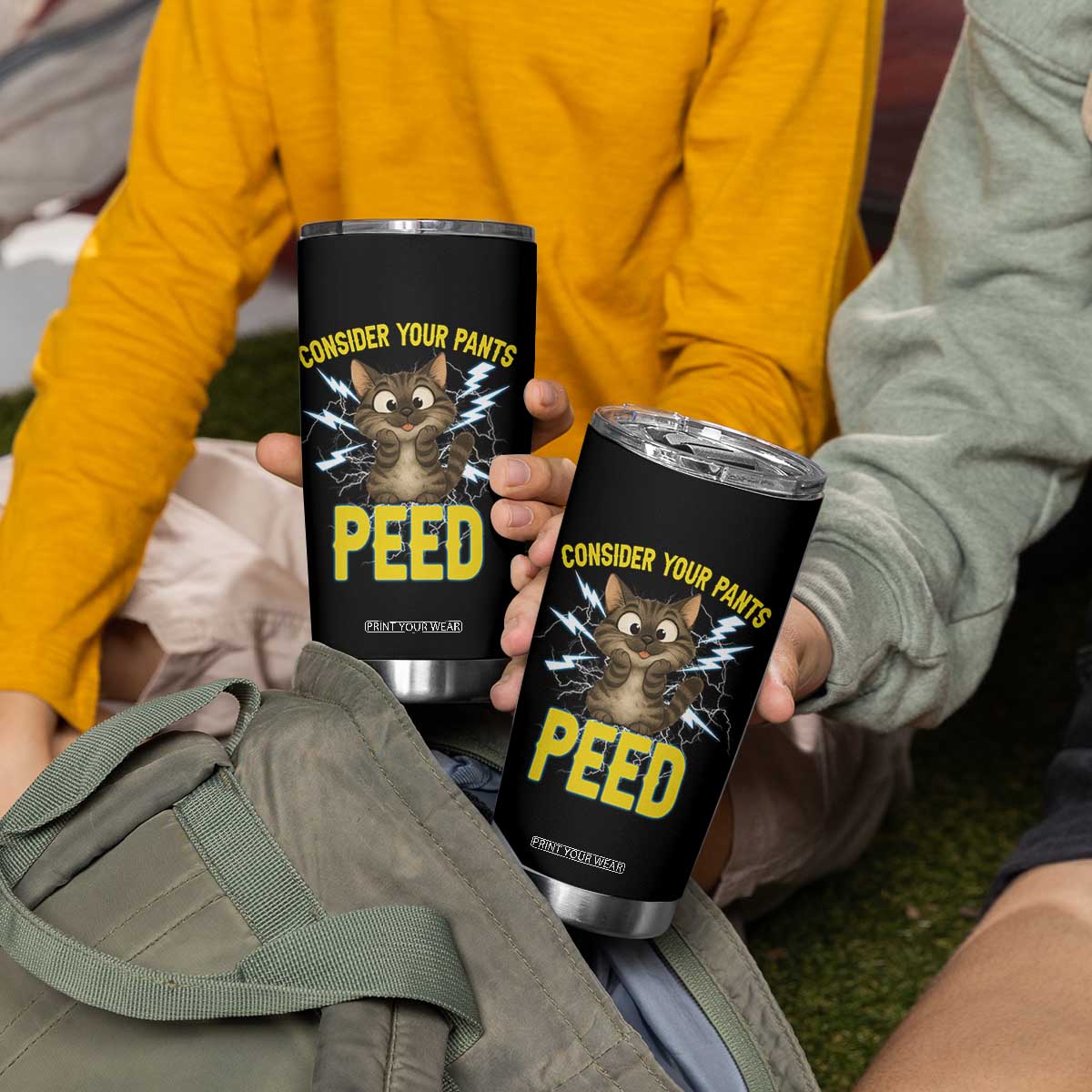 Funny Cat Lover Tumbler Cup Consider Your Pants Peed Quote TS12 Print Your Wear