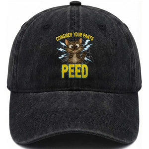 Funny Cat Lover Washed Cotton Baseball Cap Consider Your Pants Peed Quote TS12 Print Your Wear