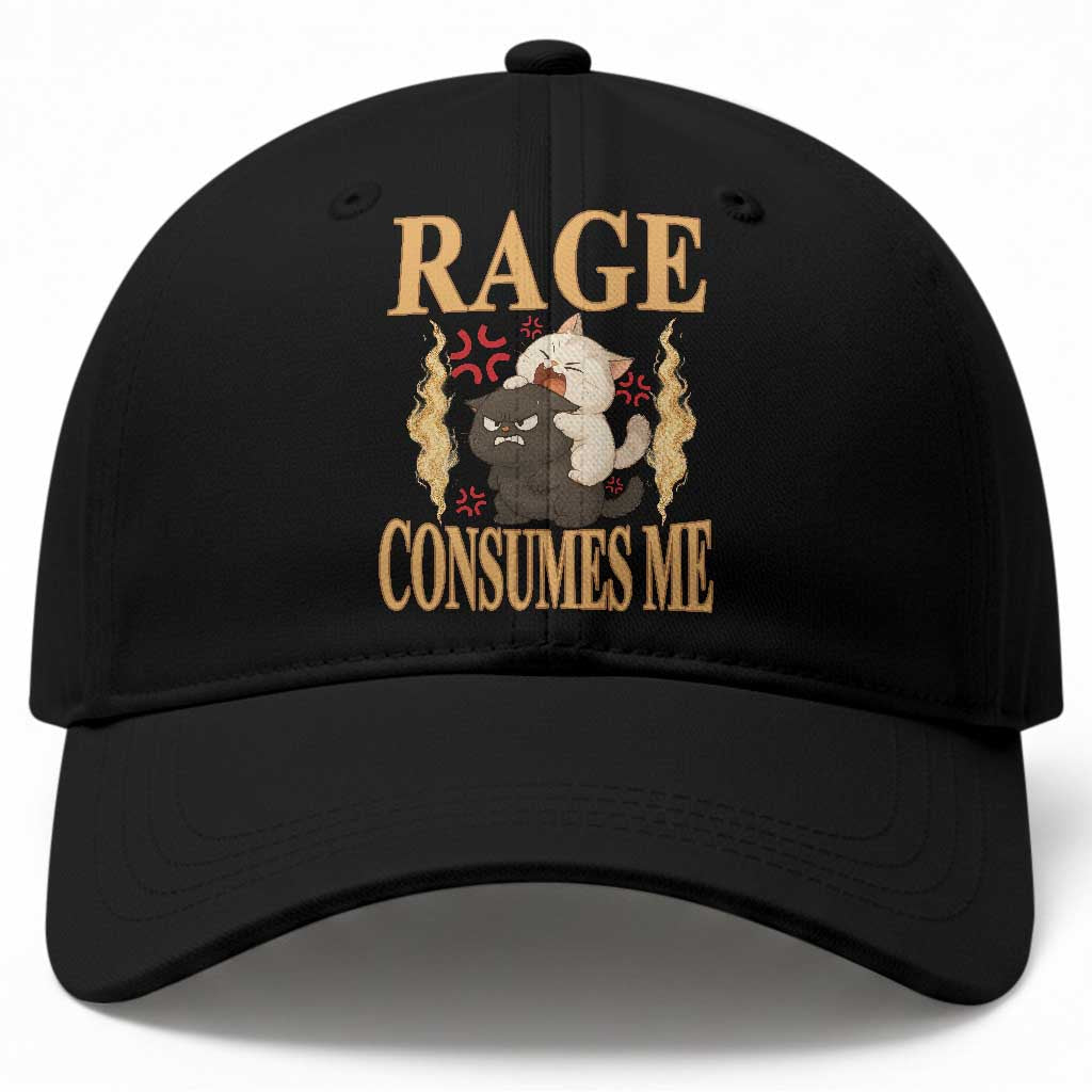 Cute Cat Baseball Cap Rage Is Consuming Me TS12 Print Your Wear