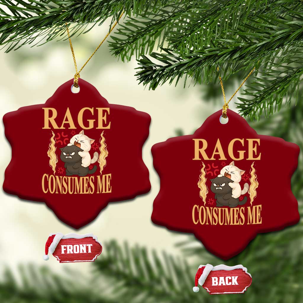 Cute Cat Ceramic Ornament Rage Is Consuming Me TS12 Print Your Wear