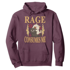 Cute Cat Hoodie Rage Is Consuming Me TS12 Maroon Print Your Wear