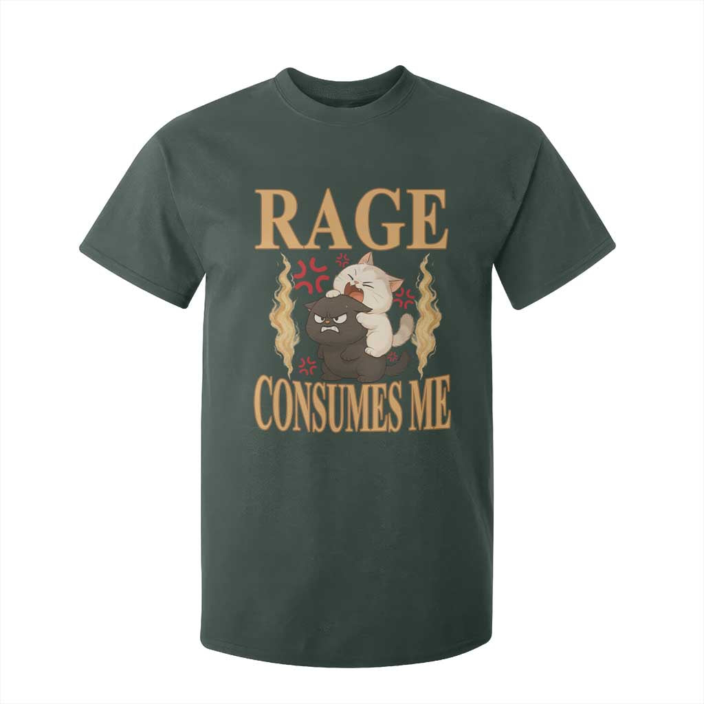 Cute Cat T Shirt For Kid Rage Is Consuming Me TS12 Dark Forest Green Print Your Wear