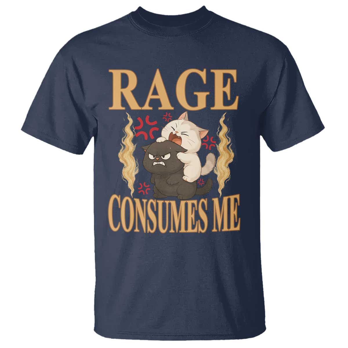 Cute Cat T Shirt Rage Is Consuming Me TS12 Navy Print Your Wear