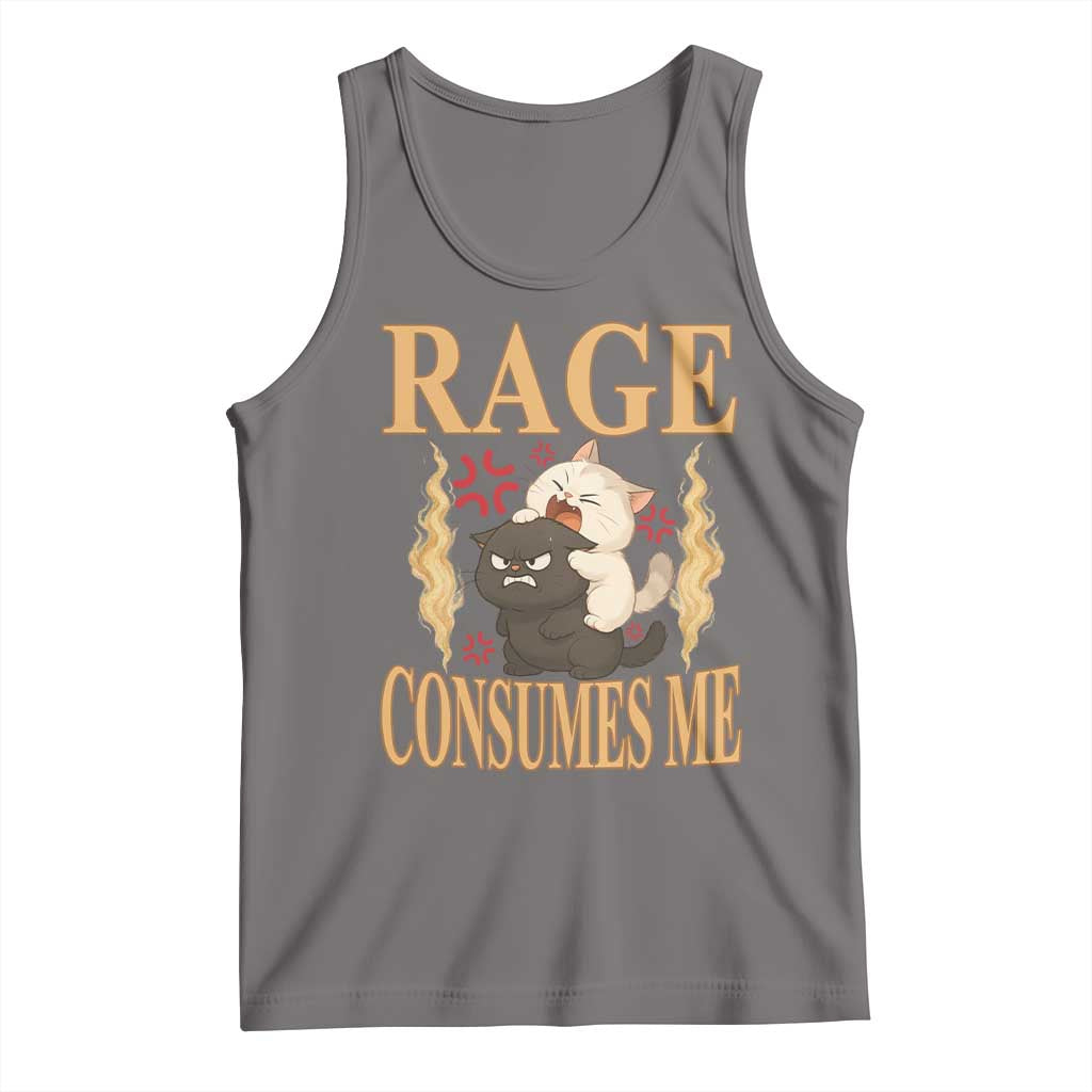 Cute Cat Tank Top Rage Is Consuming Me TS12 Deep Heather Print Your Wear