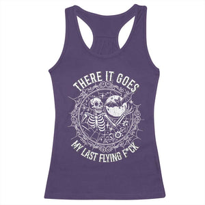 There It Goes My Last Flying F*ck Racerback Tank Top Funny Skeleton Quote TS12 Purple Print Your Wear