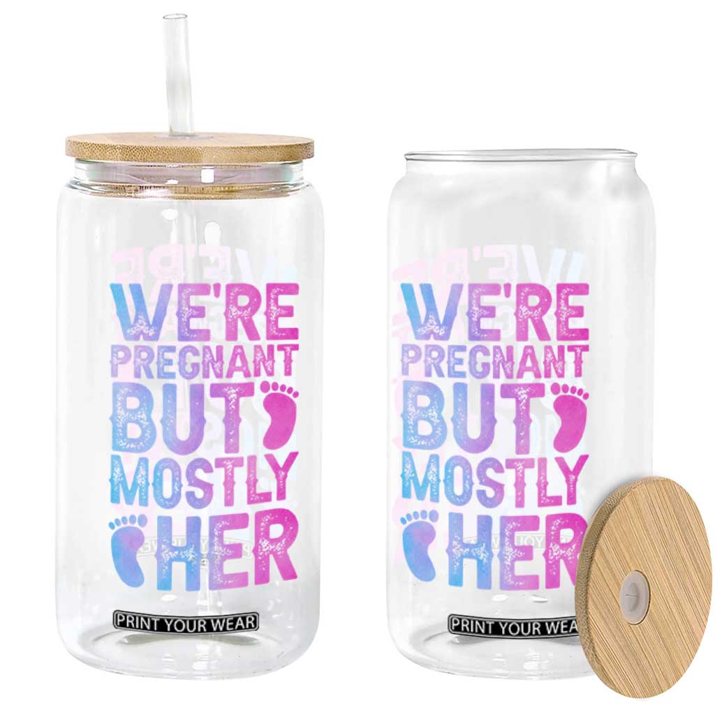 Funny First Time Parents Gift Glass Can We Are Pregnant But Mostly Her TS12 Print Your Wear
