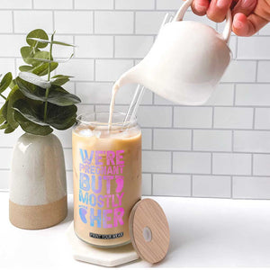 Funny First Time Parents Gift Glass Can We Are Pregnant But Mostly Her TS12 Print Your Wear