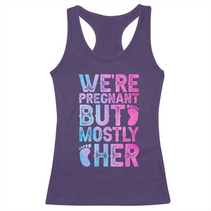 Funny First Time Parents Gift Racerback Tank Top We Are Pregnant But Mostly Her TS12 Purple Print Your Wear