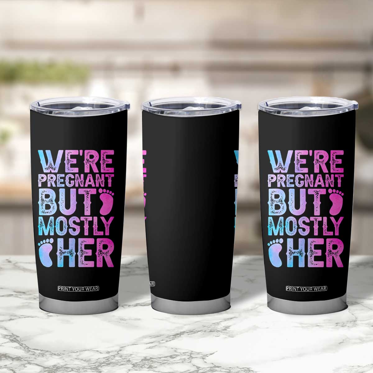 Funny First Time Parents Gift Tumbler Cup We Are Pregnant But Mostly Her TS12 Print Your Wear