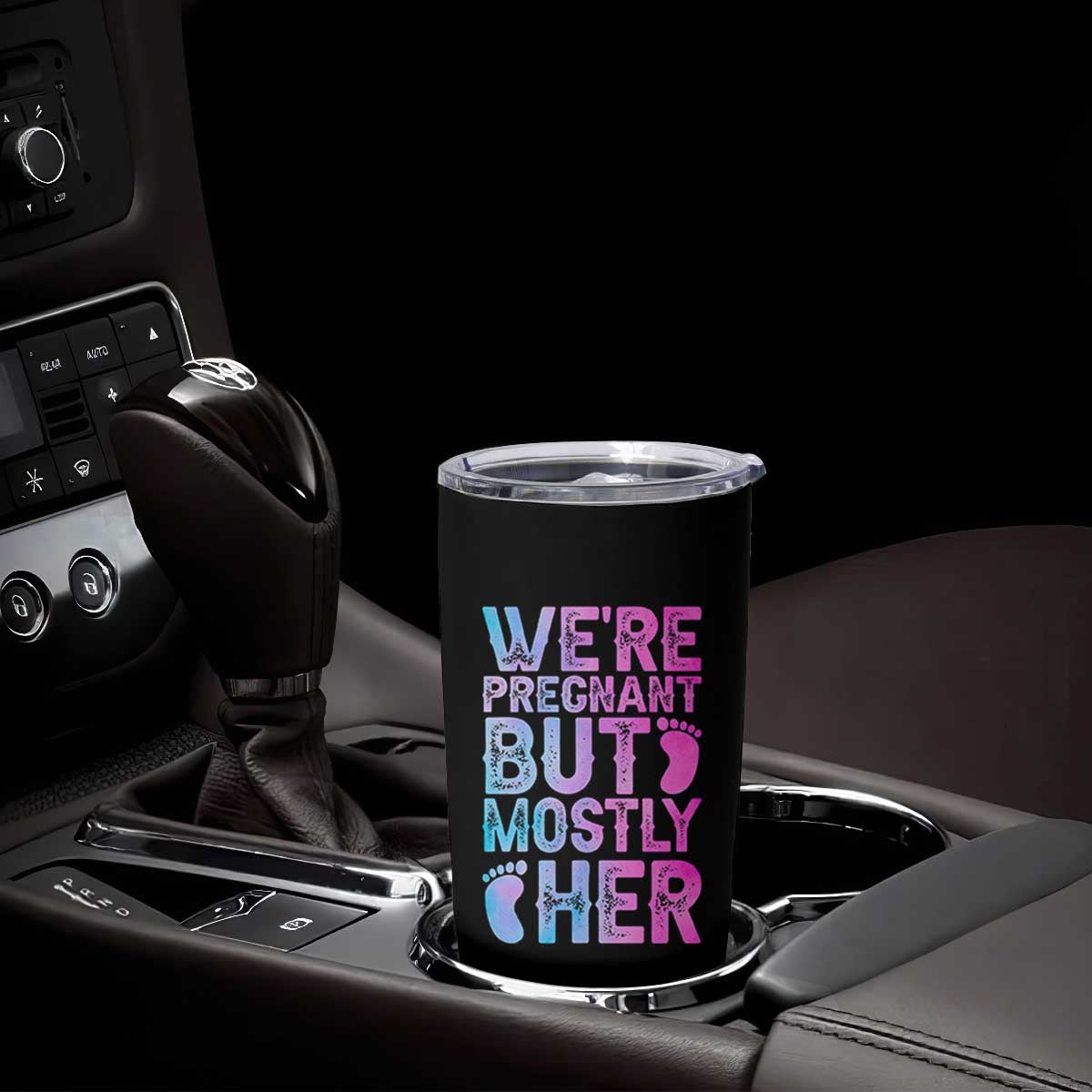 Funny First Time Parents Gift Tumbler Cup We Are Pregnant But Mostly Her TS12 Print Your Wear