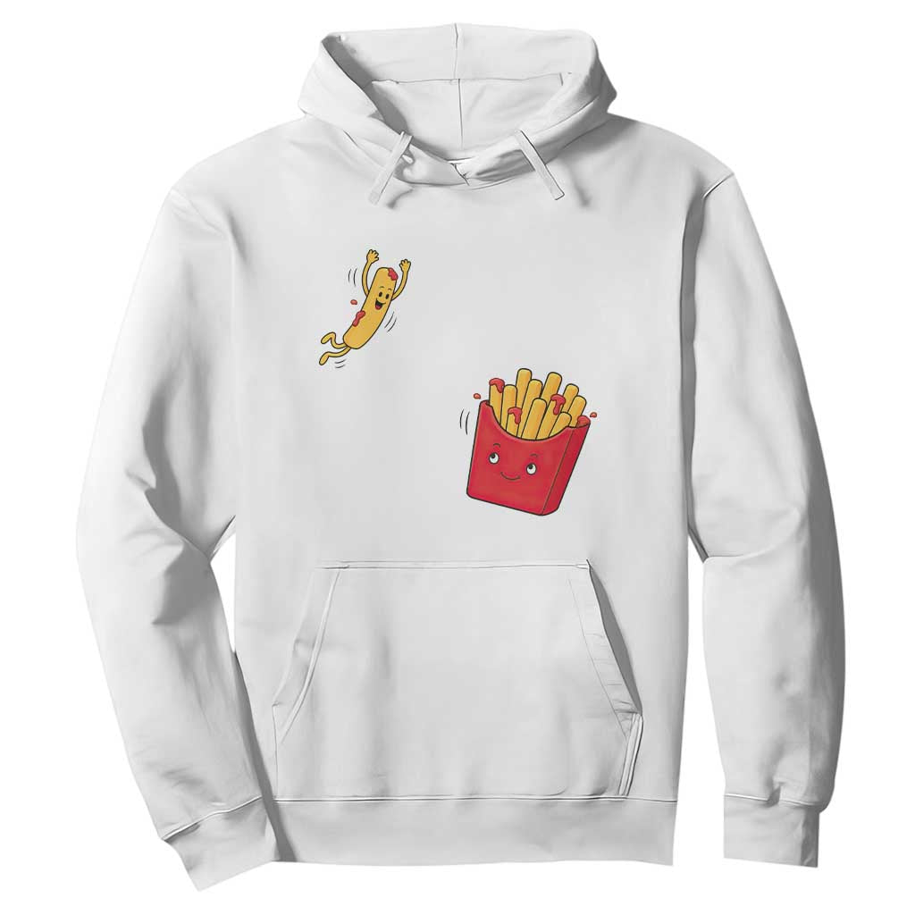 Funny French Fry Jumping Into Fries Box Hoodie Fast Food Lover TS12 White Print Your Wear