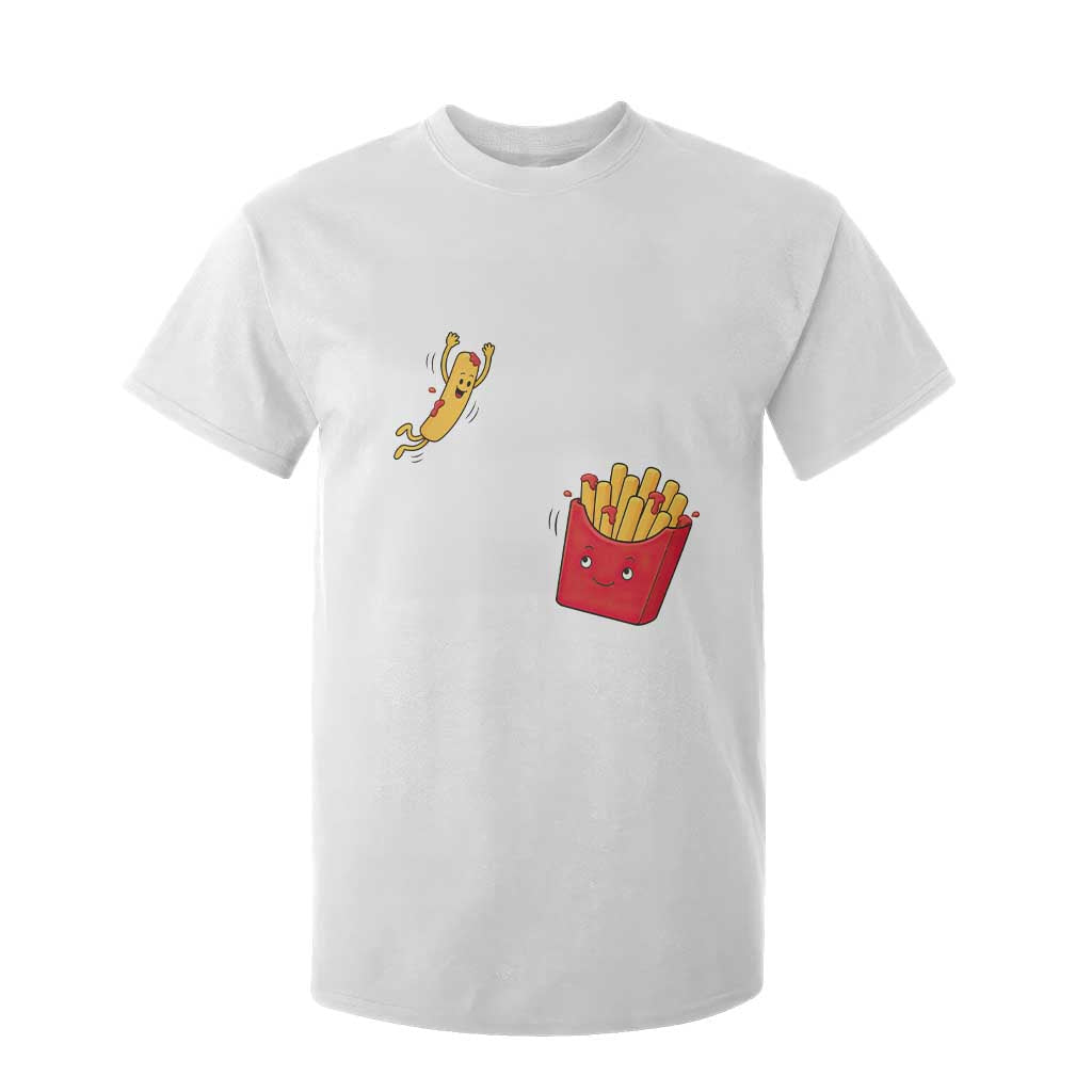 Funny French Fry Jumping Into Fries Box T Shirt For Kid Fast Food Lover TS12 White Print Your Wear
