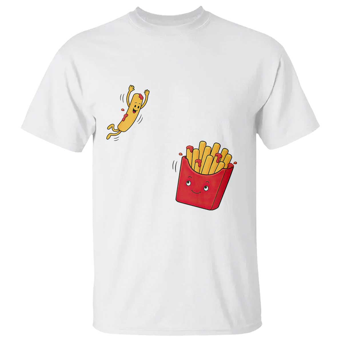 Funny French Fry Jumping Into Fries Box T Shirt Fast Food Lover TS12 White Print Your Wear