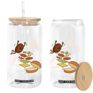 Funny Burger Ingredients Flying Into Bun Glass Can Fast Food Lover Gift TS12 Print Your Wear
