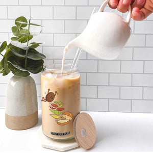 Funny Burger Ingredients Flying Into Bun Glass Can Fast Food Lover Gift TS12 Print Your Wear