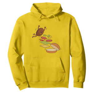 Funny Burger Ingredients Flying Into Bun Hoodie Fast Food Lover Gift TS12 Daisy Print Your Wear