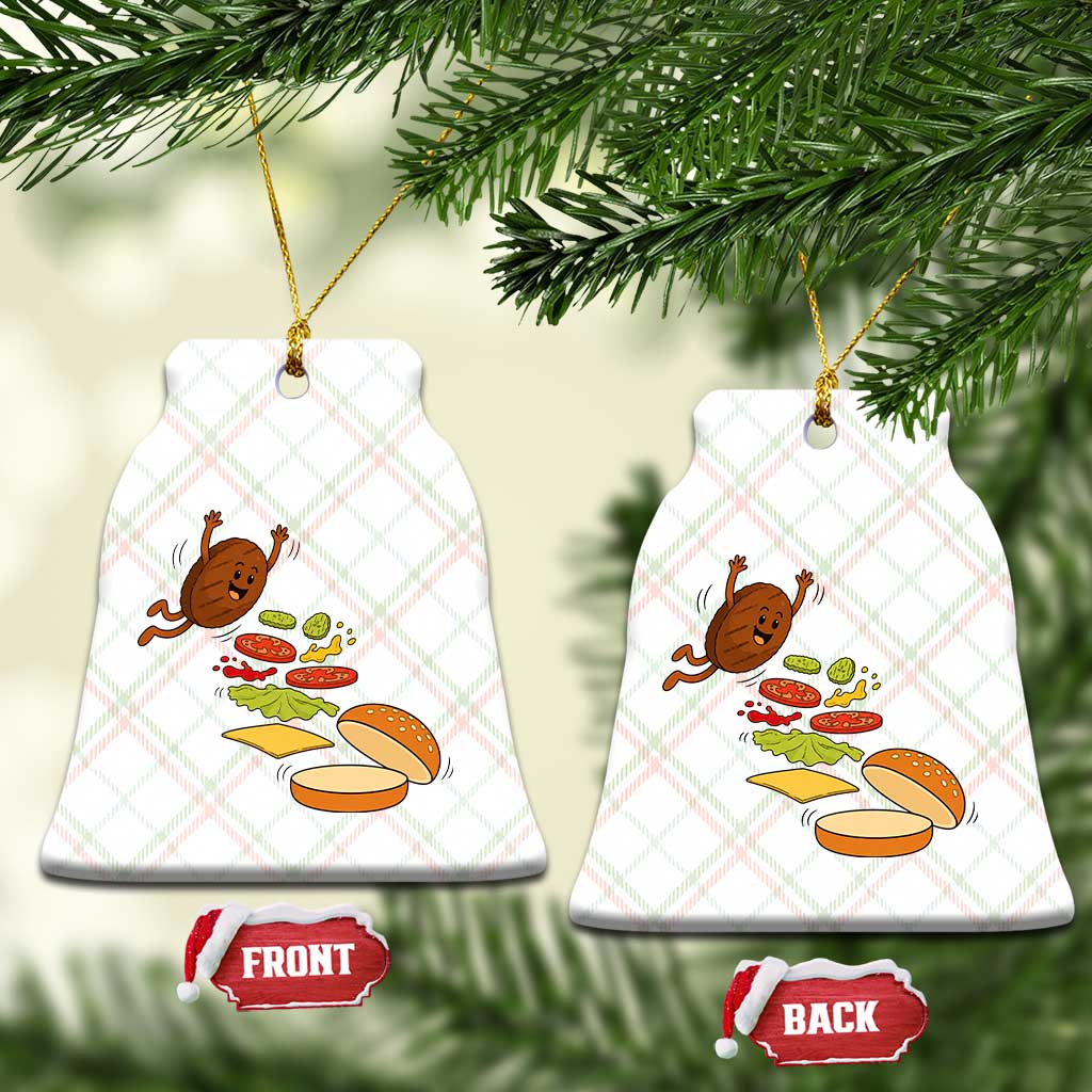 Funny Burger Ingredients Flying Into Bun Ceramic Ornament Fast Food Lover Gift TS12 Print Your Wear