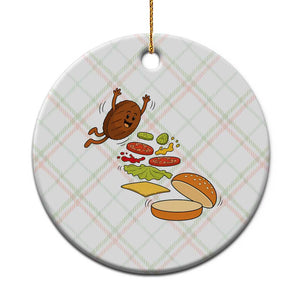 Funny Burger Ingredients Flying Into Bun Ceramic Ornament Fast Food Lover Gift TS12 1pc Christmas Plaid Print Your Wear