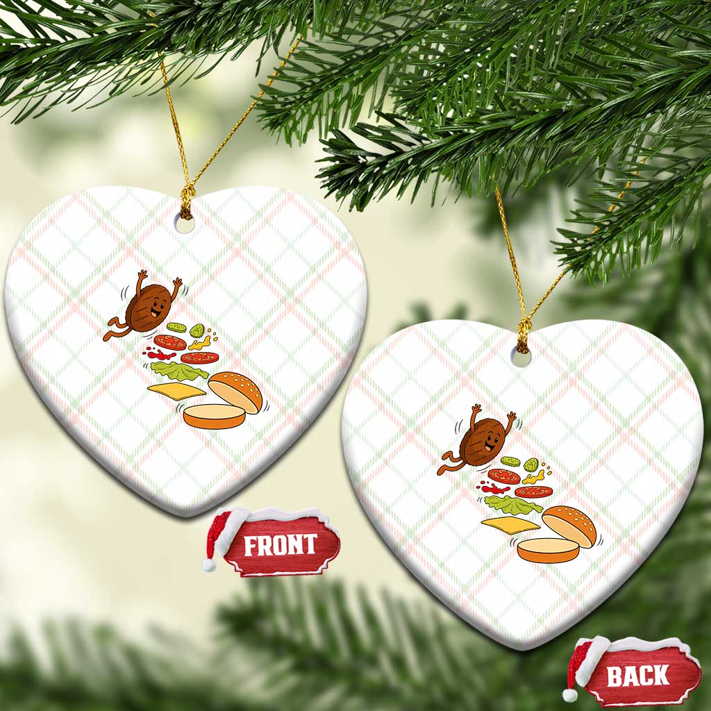 Funny Burger Ingredients Flying Into Bun Ceramic Ornament Fast Food Lover Gift TS12 Print Your Wear