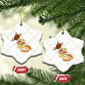 Funny Burger Ingredients Flying Into Bun Ceramic Ornament Fast Food Lover Gift TS12 Print Your Wear