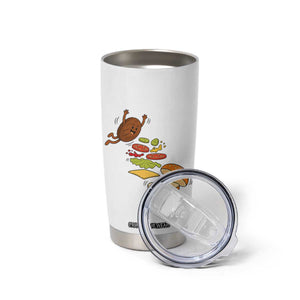 Funny Burger Ingredients Flying Into Bun Tumbler Cup Fast Food Lover Gift TS12 Print Your Wear