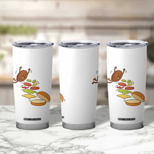 Funny Burger Ingredients Flying Into Bun Tumbler Cup Fast Food Lover Gift TS12 Print Your Wear