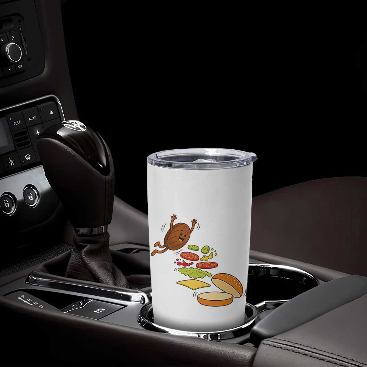 Funny Burger Ingredients Flying Into Bun Tumbler Cup Fast Food Lover Gift TS12 Print Your Wear
