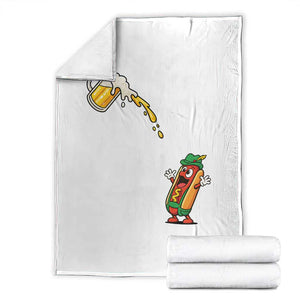 Funny Sausage Waiting For Beer Throw Blanket Oktoberfest Gift TS12 White Print Your Wear