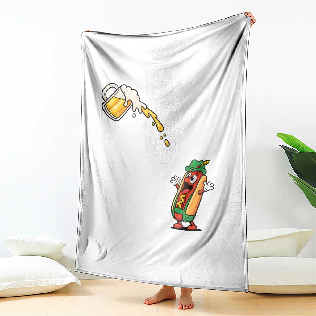 Funny Sausage Waiting For Beer Throw Blanket Oktoberfest Gift TS12 Print Your Wear