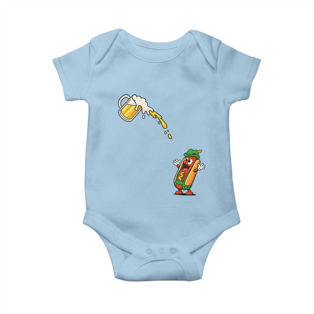 Funny Sausage Waiting For Beer Baby Onesie Oktoberfest Gift TS12 Light Blue Print Your Wear