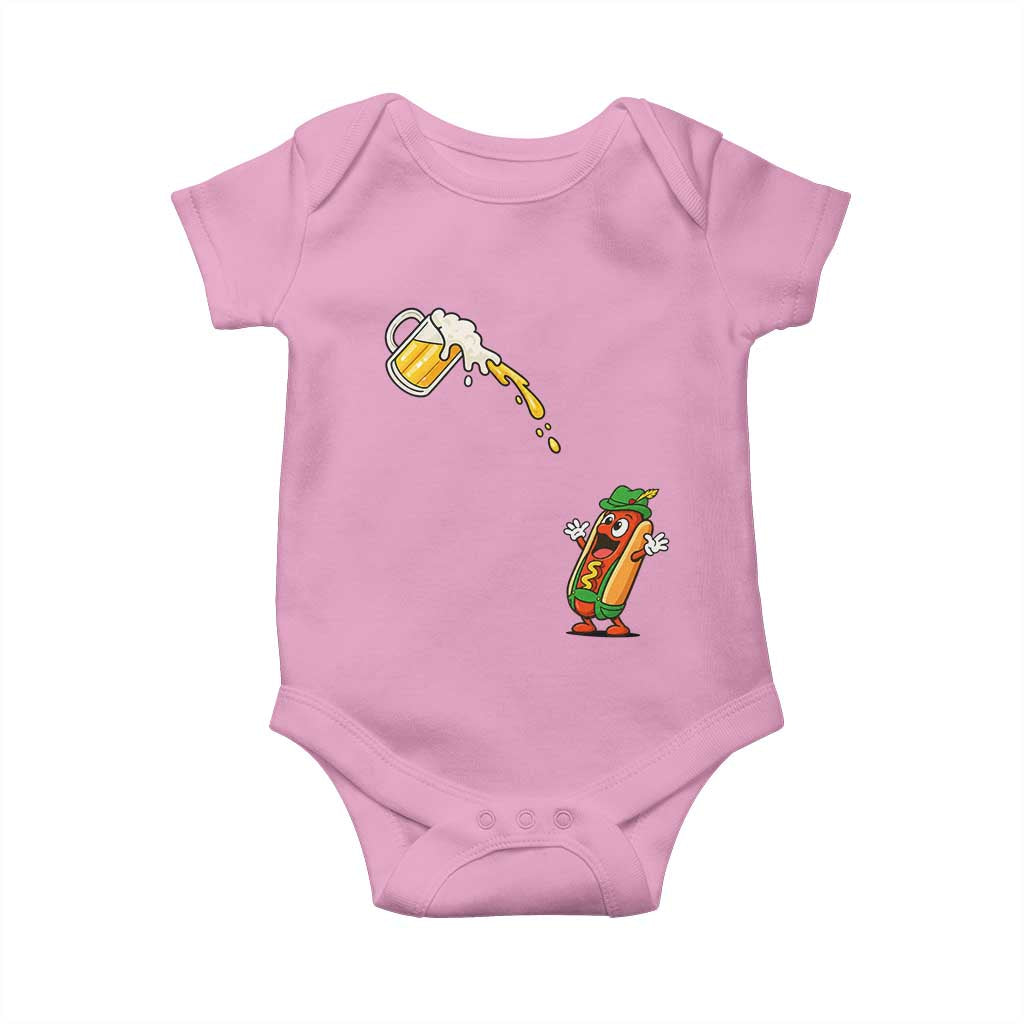 Funny Sausage Waiting For Beer Baby Onesie Oktoberfest Gift TS12 Light Pink Print Your Wear