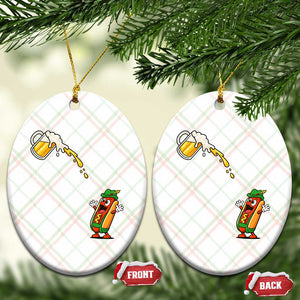 Funny Sausage Waiting For Beer Ceramic Ornament Oktoberfest Gift TS12 Print Your Wear