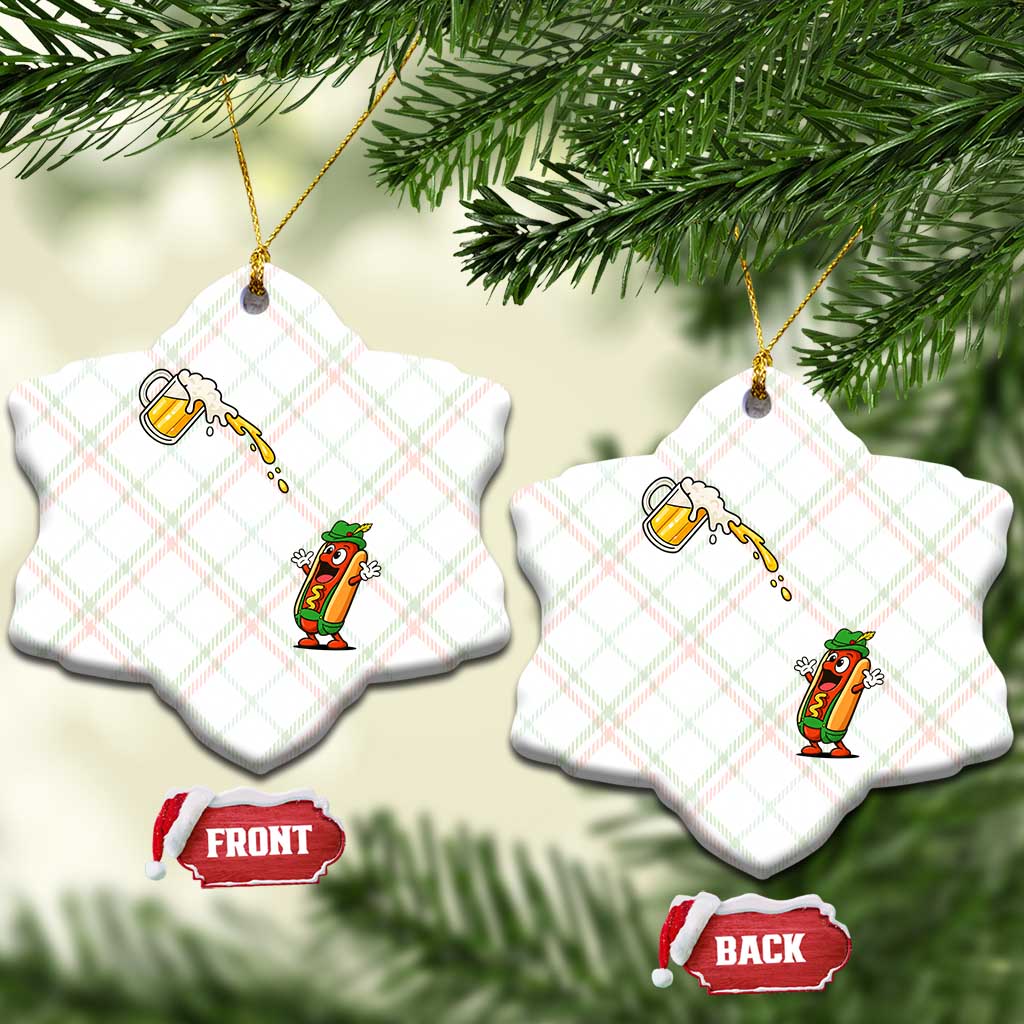 Funny Sausage Waiting For Beer Ceramic Ornament Oktoberfest Gift TS12 Print Your Wear