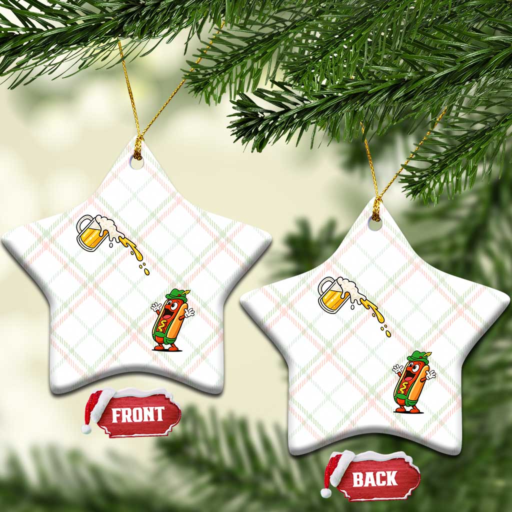 Funny Sausage Waiting For Beer Ceramic Ornament Oktoberfest Gift TS12 Print Your Wear