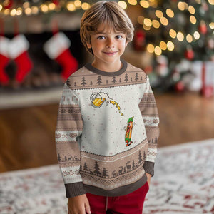 Funny Sausage Waiting For Beer Ugly Christmas Sweater Oktoberfest Gift TS12 Mocha Mousse Print Your Wear