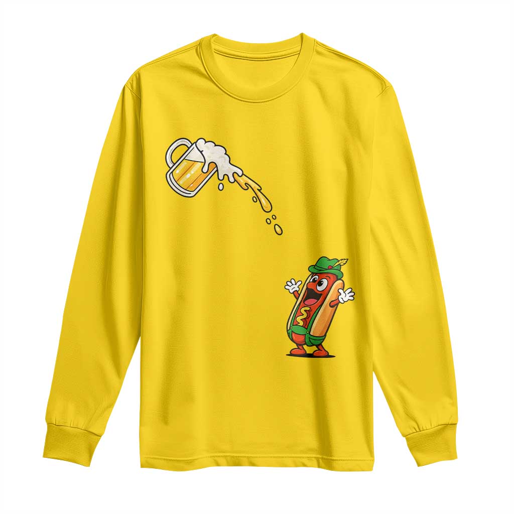 Funny Sausage Waiting For Beer Long Sleeve Shirt Oktoberfest Gift TS12 Daisy Print Your Wear