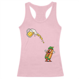 Funny Sausage Waiting For Beer Racerback Tank Top Oktoberfest Gift TS12 Light Pink Print Your Wear