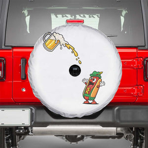 Funny Sausage Waiting For Beer Spare Tire Cover Oktoberfest Gift TS12 White Print Your Wear