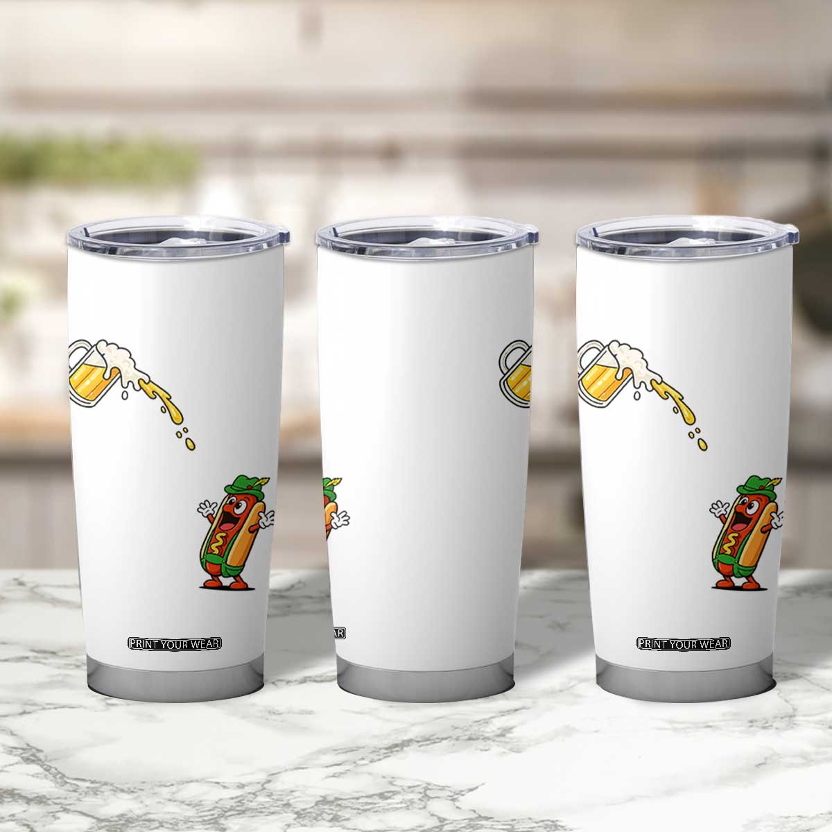 Funny Sausage Waiting For Beer Tumbler Cup Oktoberfest Gift TS12 Print Your Wear
