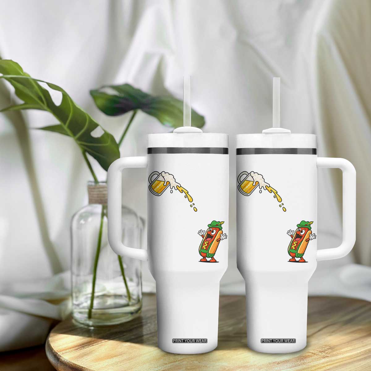 Funny Sausage Waiting For Beer Tumbler With Handle Oktoberfest Gift TS12 Print Your Wear