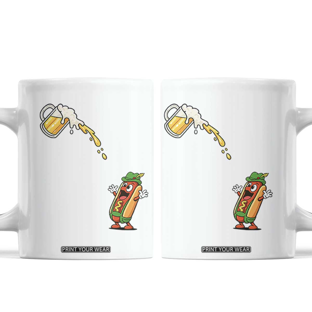 Funny Sausage Waiting For Beer Coffee Mug Oktoberfest Gift TS12 White Print Your Wear