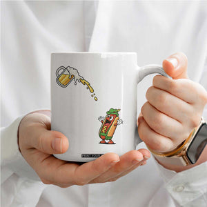 Funny Sausage Waiting For Beer Coffee Mug Oktoberfest Gift TS12 Print Your Wear